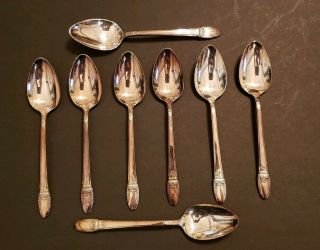 Vintage 1847 Rogers Bros Serving Spoons Set Of 8 First Love