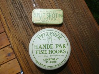 Vintage Pflueger Fish Hook And Sinker Tin