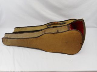 Early Antique Canvas Open End Violin Cases For Wall Art
