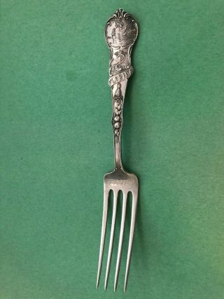 C.  1900 Antique.  925 Sterling Silver Souvenir Fork Tampa Florida 33 Grams 6 "