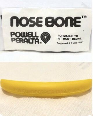 Nos Powell Peralta Nose Bone Yellow Old Stock / Open Package Never Mounted