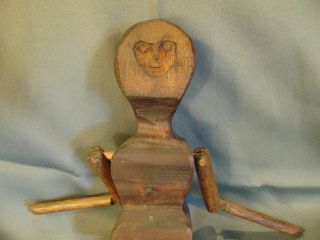 Antique hand crafted wood doll moveable arms legs female figure make toy doll 2