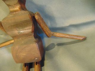 Antique hand crafted wood doll moveable arms legs female figure make toy doll 6