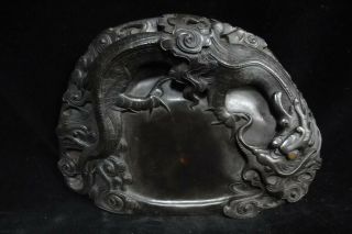 Fine Heavy Old Chinese Hand Carving Dragon Ink Stone Ink Slab Mark