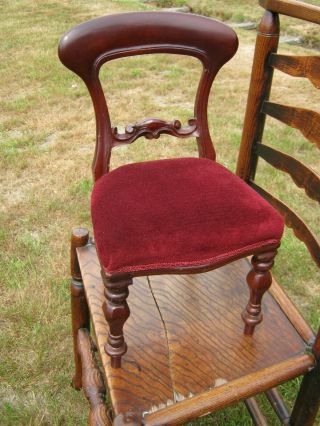 Vintage Mahogany Balloon Back Chair For Doll Or Teddy Bear - See Photos For Size