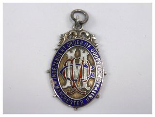 Art Deco Silver & Enamel Medal Independent Order Of Oddfellows Manchester Unity