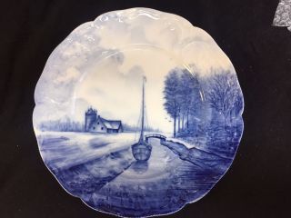 Antique Rosenthal Germany Old Dutch Blue Delft Porcelain 8 5/8 " Plate Sailboat