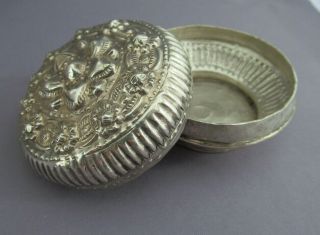 ANTIQUE VINTAGE ART DECO STERLING FLOWER TRINKET PILL JEWELRY BOX CONTAINER 45g 2