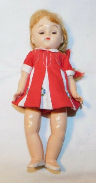 Vintage Plastic Baby Doll With Real Hair And Beddy Bye Eyes