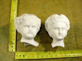 2 X Excavated Vintage Victorian Bisque Doll Head Age 1910 Kistergermany A 13083
