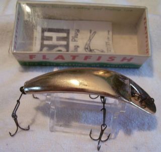 Vintage Helin Flatfish Lure 5/30/19pot T4 - Gpl Near Mib Papers Gold