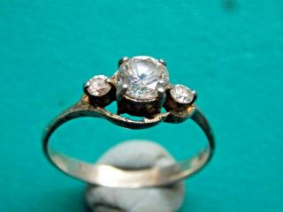 Vintage Silver Cz Stamped Ring Metal Detecting Detector Finds