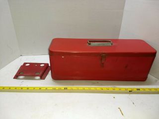 Vintage Large Tractor Mounting Equipment Tool Box Lockable Allis Chalmbers Red