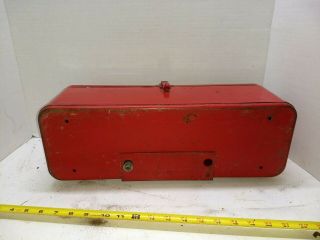Vintage LARGE Tractor Mounting Equipment Tool Box Lockable Allis Chalmbers Red 4