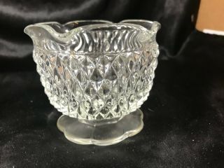 2 Vintage Cut Glass Diamond Point Pattern Candy Nut Bowls Footed and Pedestal 5