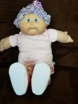 VINTAGE CABBAGE PATCH DOLL BLUE EYES ONE TOOTH REROOT 2