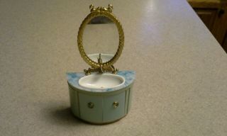 Vintage Dollhouse Furniture Ideal Petite Princess Patti Bathroom Sink Blue Swans