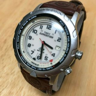 Vintage Timex Expedition Indiglo Alarm Men Analog Quartz Watch Hours Battery