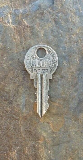 Antique 1916 Patent Dated Clum Mfg Co Car Key Db77 Automobile Key Db 77 Key