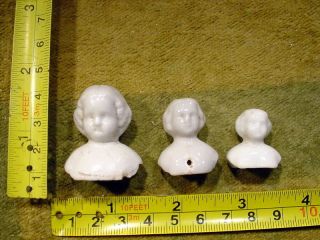 3 X Excavated Vintage Victorian Shoulder Plate Doll Head Age 1860 A 11667
