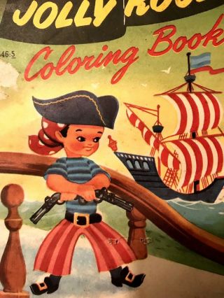 1953 Vintage Coloring Book,  Jolly Roger,  Pirates,  Ephemeral,  Children ' s Book 2