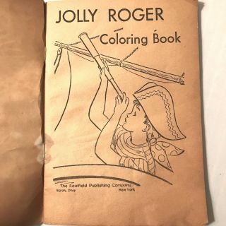 1953 Vintage Coloring Book,  Jolly Roger,  Pirates,  Ephemeral,  Children ' s Book 4