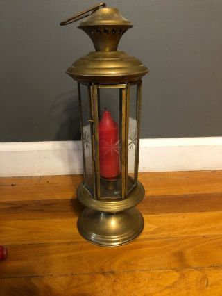 Vintage Brass Nautical Maritime Ship Lantern Style Candlestick Holders