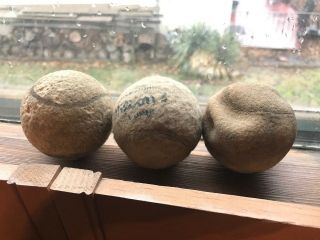 3 Vintage Antique Old Tennis Ball Balls No Tin 1 Wilson