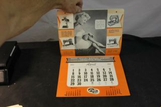 1951 union special sewing machine Pin Up Girl Calendar antique 8