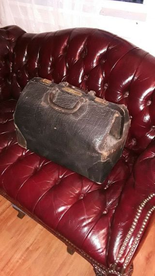 Large Antique Vintage Leather Medical Doctor 