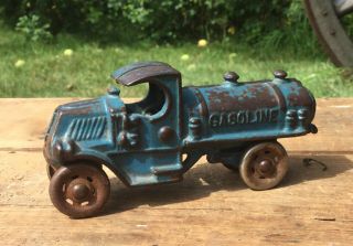 Antique Hubley? Cast Iron Gasoline Fuel Truck Tanker Toy Car Collectable 5”