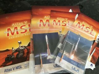 Space Program Atlas V551 Rocket Launch Set Of 2ula Lapel Pin & Brochure Nasa