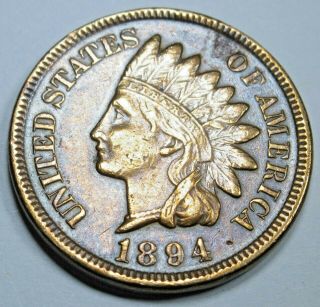 1894 Xf - Au Detail Us Indian Head Penny Cent Antique Old U.  S.  Currency Money Coin