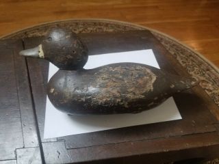 Antique Wooden Hand Carved Duck Decoy With Lead Weight - NR 2