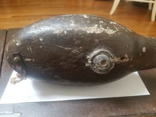Antique Wooden Hand Carved Duck Decoy With Lead Weight - NR 7