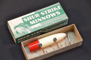 Vintage Shur Strike Minnows Lure Bo - 2