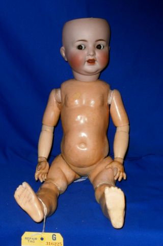 Antique Bisque Doll - Flirty Eyes - Fully Jointed -