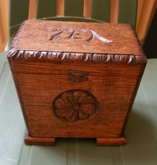 Vintage Wooden Tea Caddy With Music Box