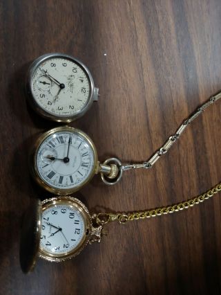 3 Vintage Pocket Watches Westclox (2) Quartz 1 Train