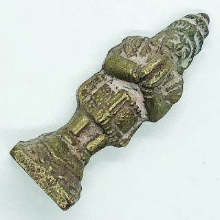 Antique 1700 - 1800’s Indian God Brass Figurine Idol Temple Figure Hindu Religion