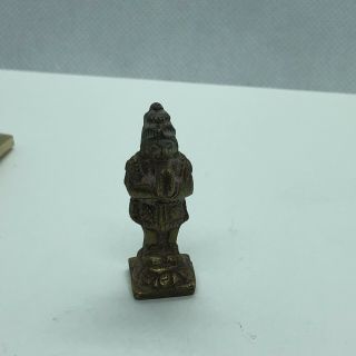 Antique 1700 - 1800’s Indian God Brass Figurine Idol Temple Figure Hindu Religion 4