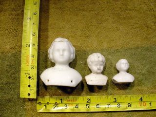 3 X Excavated Vintage Victorian Shoulder Plate Doll Head Age 1860 A 11666