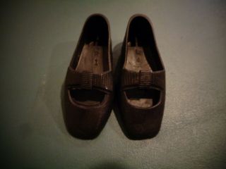 Vintage Ideal Black Bow Tie Shoes For Crissy Kerry Tressy Doll