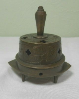 Vintage Sarn Sarna Brass Bell W/ Stand - India - 332t