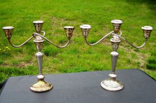 Vintage Gorham Silverplate Candle Holders Candelabra Ornate Twist Design
