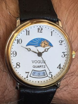 Vintage Men’s Quartz Move Wrist Watch “VOGUE” With Moon Phase 2