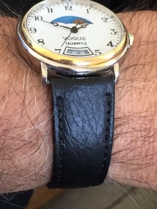 Vintage Men’s Quartz Move Wrist Watch “VOGUE” With Moon Phase 3