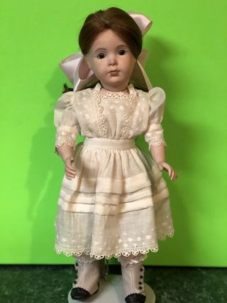 14 Inch Grace Corey Rockwell Bisque Doll Wearing Antique Dress