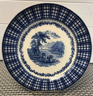 Antique Cauldon Breadalbane Dinner Plate Blue & White Flow Blue China England 10