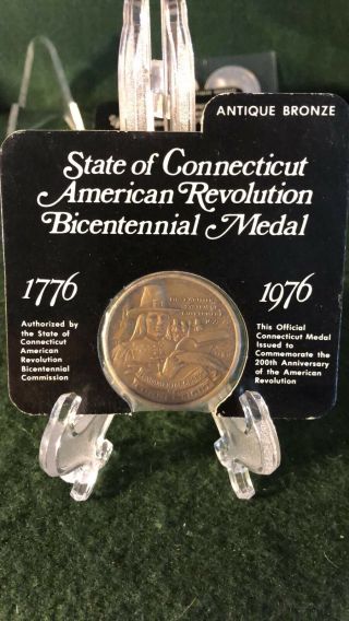 State Of Connecticut American Revolution Bicentennial Medal Antique Bronze